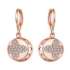 AMDXD Jewelry Gold Plated Women Rose Gold Earrings Clover Butterfly Pendant Elements