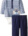 Kitestrings Baby-Boys Newborn Letter Blocks and Stripe Top Pant Set, Blue/Multi Stripe, 3-6 Months