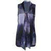 Lafayette 148 New York Women's Charlie Silk Tie Neck Blouse (Size 4, Ink Multi)