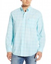 IZOD Men's Long Sleeve Hamilton Poplin Medium Plaid Shirt