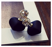 Luck Wang Unique Passion Woman Chocolate Pearl Crystal Fashion Earrings Temperament Long Section
