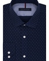 Tommy Hilfiger Men's Non Iron Slim Fit Print Spread Collar Dress Shirt