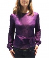 RED Valentino Purple Bow Accented Lace Blouse
