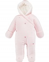 First Impressions Infant Girls Pink Rosette Snowsuit Footed Pram Snow Suit 6-9m
