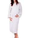 100% Cotton Waffle Weave Robe Kimono Spa Bathrobe Made in Turkey Diamond Pattern Unisex (White, One Size)