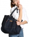Vantoo Unisex Fashional Denim Shoulder Bag Jean Handbag with Small Purse Pouch