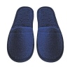 Arus Women's Turkish Terry Cotton Cloth Spa Slippers One Size Fits Most, Navy Blue with Black Sole