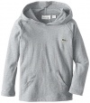 Lacoste Little Boys' Long Sleeve Jersey Hooded T-Shirt, Silver/Grey Chine, 2