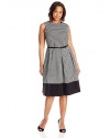 Calvin Klein Women's Plus-Size Belted Sleeveless Dress