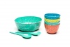 Zak! Designs Confetti Salad Serving Set, BPA-free, 7-Piece set, Tropics