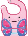 Skip Hop Zoo Tuck-Away Water Resistant Baby Bib, 6 Months +, Pink, Blossom Butterfly