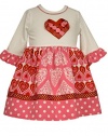 Bonnie Jean Girls Paneled Hearts Valentines Day Dress 3T