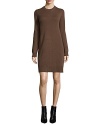 Michael Kors Women's Brown Long-sleeve Cashmere Sheath Dress