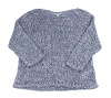 Eileen Fisher Womens Dark Pearl Open Stitch Bateau Sweater