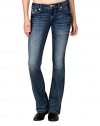 Miss Me Women's Dark Wash Blue Chevron Bootcut Jeans Extended Sizes - Jp7775b