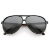 zeroUV - Polarized Protective Lens Classic Teardrop Design Plastic Aviator Sunglasses (Black)