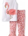 Mud Pie Baby-Girls Newborn Flamingo Top and Pants Set