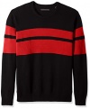 Sean John Men's Big and Tall Doube Stripe Sweater, PM Black, 5XB