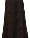 Baby'O Women's Long Ankle Length Tiered Corduroy Maxi Skirt