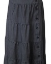 BabyO Women's Long Ankle Length Tiered Denim Prairie Skirt