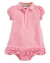 Ralph Lauren Baby Girl Cupcake Polo Dress Set Size 24 M Garden Rose Pink
