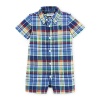 Ralph Lauren Baby Boys' Plaid Cotton Oxford Shortall- (9 Months )