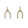 Rosemarie Collections Women's Petite Stud Earrings Lucky Wishbone (14K Gold Dipped)