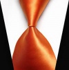 Romario Groomsmen Classic Necktie Orange Solid WOVEN JACQUARD Silk Men's Suits Tie
