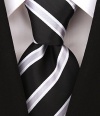Scott Allan Men's Striped Necktie - Black and Gray
