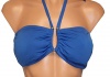BAR III Women's V-Wire Halter Bandeau Bikini Top,Marina,M