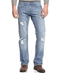 Royal Premium Slim Straight-Leg Distressed Jeans