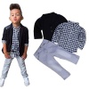 FEITONG 3pcs Kids Baby Boy's Business Suit+Shirt Tops+Trousers (5T / 5Years)