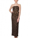 Sue Wong Enchanting Deco Embellished Strapless Long Gown Dress