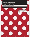 Polka Dot Plastic Tablecloth, 108 x 54, Red