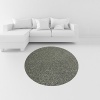 Soft Shag Round Area Rug 5 ft. Plain Solid Color GREY - Contemporary Area Rugs for Living Room Bedroom Kitchen Decorative Modern Shaggy Rugs