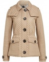 Burberry Brit NEALSBROOKE Woman's Hooded Quilted Short Parka in Mid Taupe