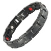 Starista Jewelry Titanium Bracelet 4 Element Magnetic Therapy Health Wristband (Black)