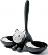 Miriam Mirri Tigrito Cat Double Bowl Color: Black by Alessi