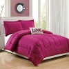 Babylon Elegant Raspberry Embossed Solid Damask Bedding Queen Comforter with Love Pillow for Adult (4 Piece in a Bag)