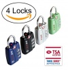 Forge TSA Lock 4 Pack 4 Colors - Open Alert Indicator, Alloy Body, Steel Shackle