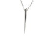 Sterling Silver Necklace 1.5 Fish Fang Pendant 1 CZ on top 24
