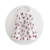 FTSUCQ Girls Cotton Cherry Pattern Tank Dress,white 120