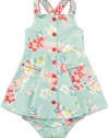 Ralph Lauren Baby Girls' Floral-Print Buttoned Sundress (9 MONTHS, GREEN MULTI)
