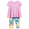 Ralph Lauren Polo Baby Girls Pleated Oxford Top & Floral Print Leggings Set (24 Months)