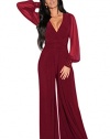 Christmas DH-MS DressWomen's Embellished Cuffs Long Mesh Sleeves Jumpsuit