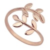 Stainless-steel 18k Rose Gold Plated Leaves Leaf Laurel Adjustable Branch Ring