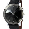 Baishitop Military Stainless Steel Convex Dial, Mens Sport Watch(PU Leather)
