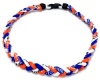 Leegoal 20 Blue/Orange/White Titanium Sport Tornado Baseball/Softball Necklace