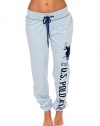 US Polo Assn. Women's Printed French Terry Boyfriend Fitted long Pant Sleepwear