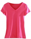 KXP Women's Casual Slim Solid V-neck Short Sleeve T-shirt Tops